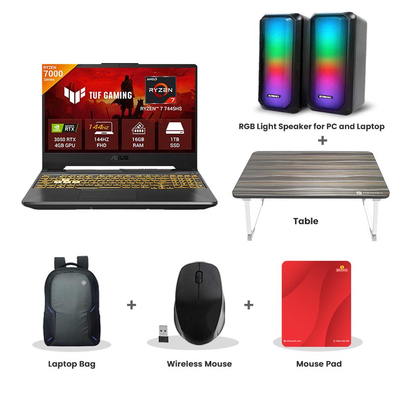 Picture of Asus TUF Gaming A15 - AMD Ryzen 7 7445HS, RTX 3050 GPU 15.6" (39.62cm) FA506NCG-HN251WS Gaming Laptop (16GB/1TB/ FHD/Windows 11 Home/Microsoft Office Home 2024 + Microsoft 365 Basic/ 1 Year Warranty/ Graphite Black/ 2.30 kg) 