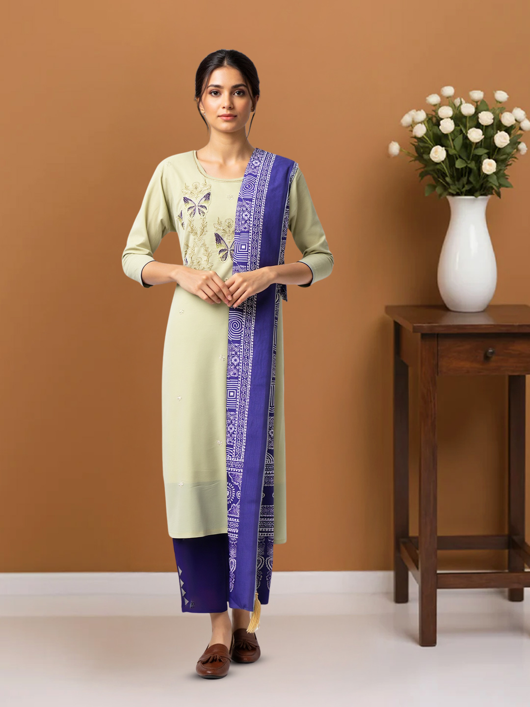 Elegant Butterfly Embroidered Salwar Suit Set