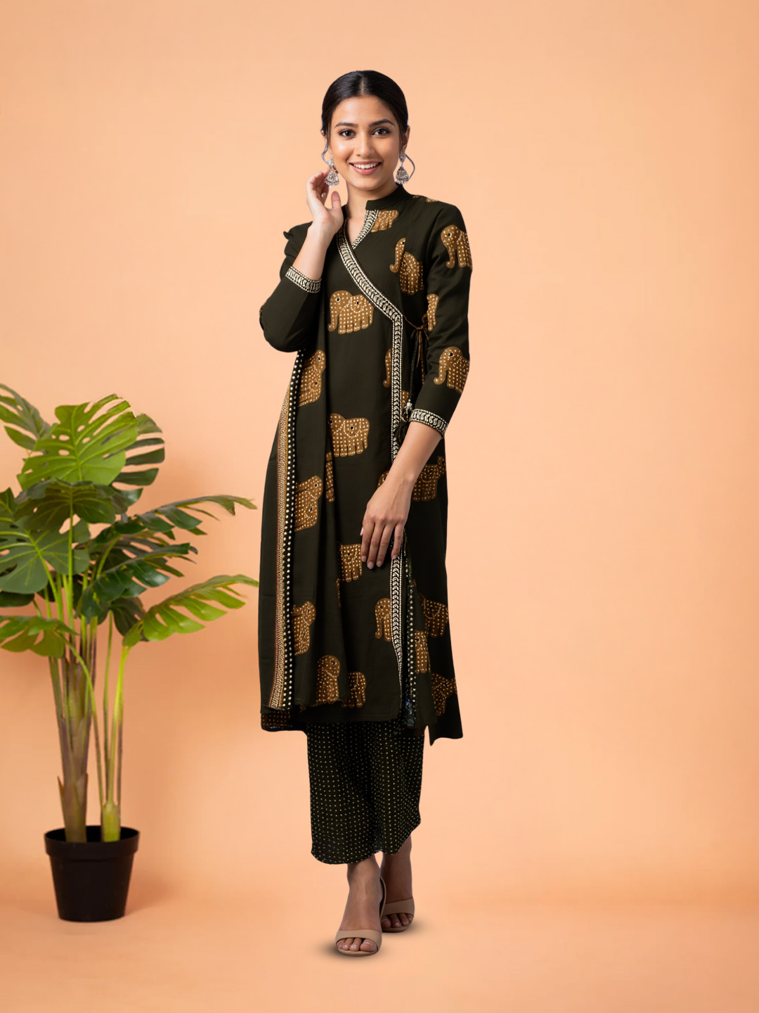 Traditional Elephant Motifs Ethnic Salwar Suit Set