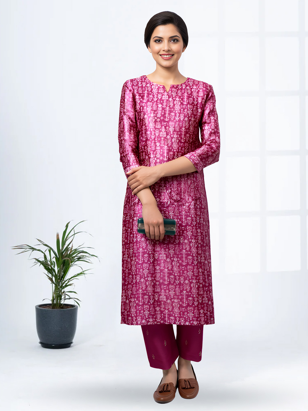 Traditional Printed  Ethnic Kurta with Pant Set