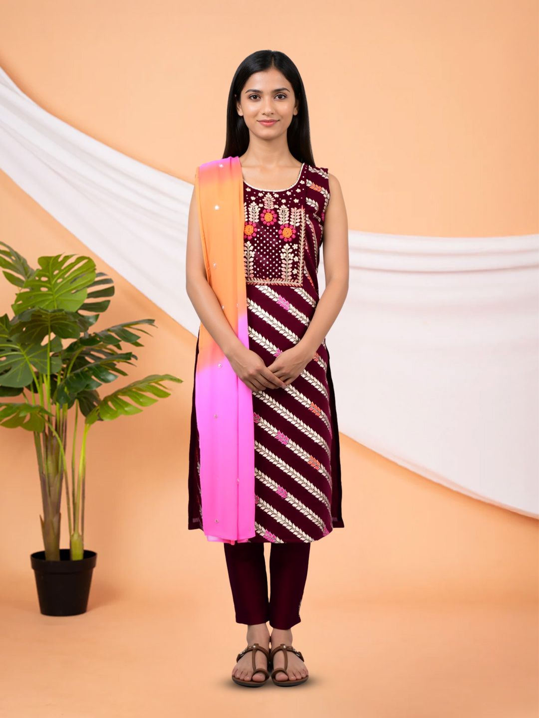 Stunning Floral Embroidered Salwar Suit Set