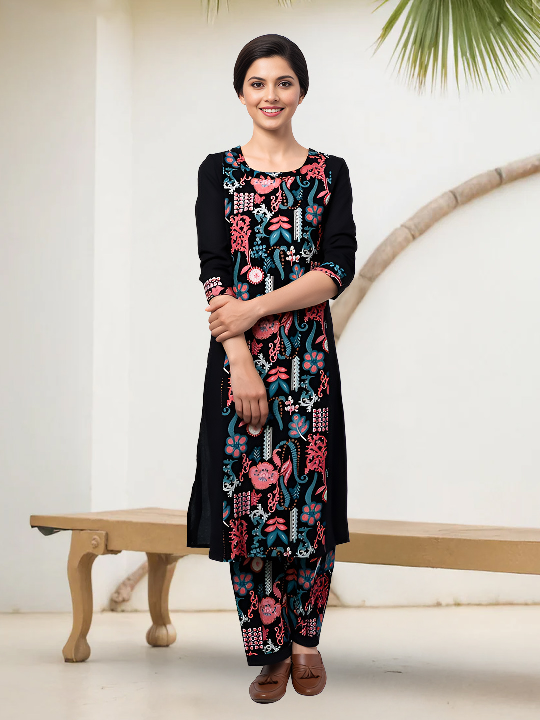 Traditional Ethnic Printed  Kurta with Pant Co-Ord Set