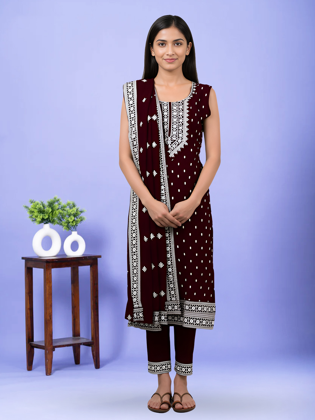 Ethnic Traditional Embroidered Salwar Suit Set