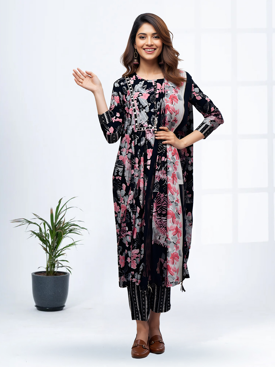 Elegant Floral Printed Comfortable Salwar Suit Set