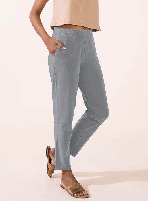 Grey Waist Flared Cigar Pant with Pocket