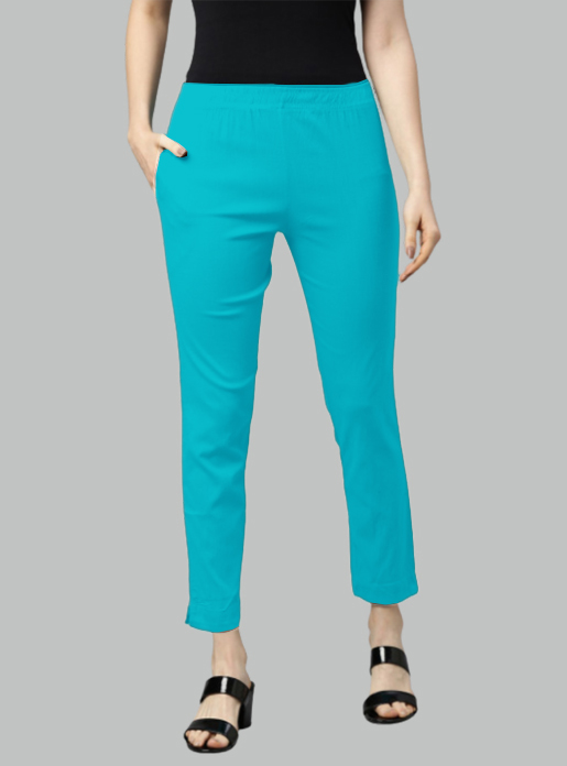 Teal Waist Flared Cigar Pant with Pocket