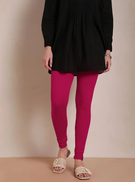 Twin Birds Ruby Pink Churidar Length Leggings