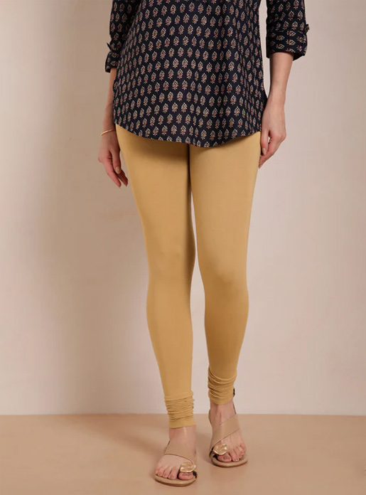 Twin Birds  Mustard Yellow Churidar Length Leggings