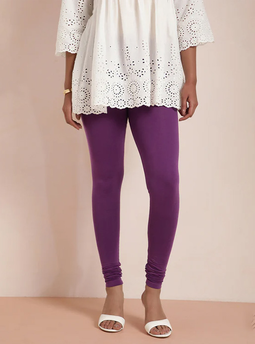 Twin Birds Violet Churidar Length Leggings
