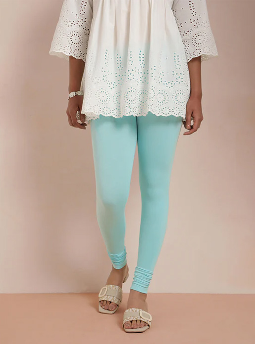 Twin Birds  Seafoam Churidar Length Leggings
