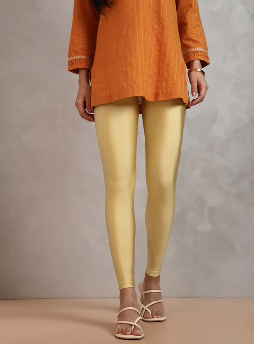 Twin Birds Gold Dust Ankle Length Shimmer Leggings