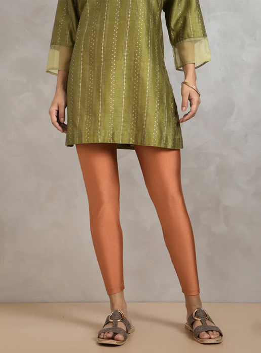 Twin Birds Curious Copper Ankle Length Shimmer Leggings