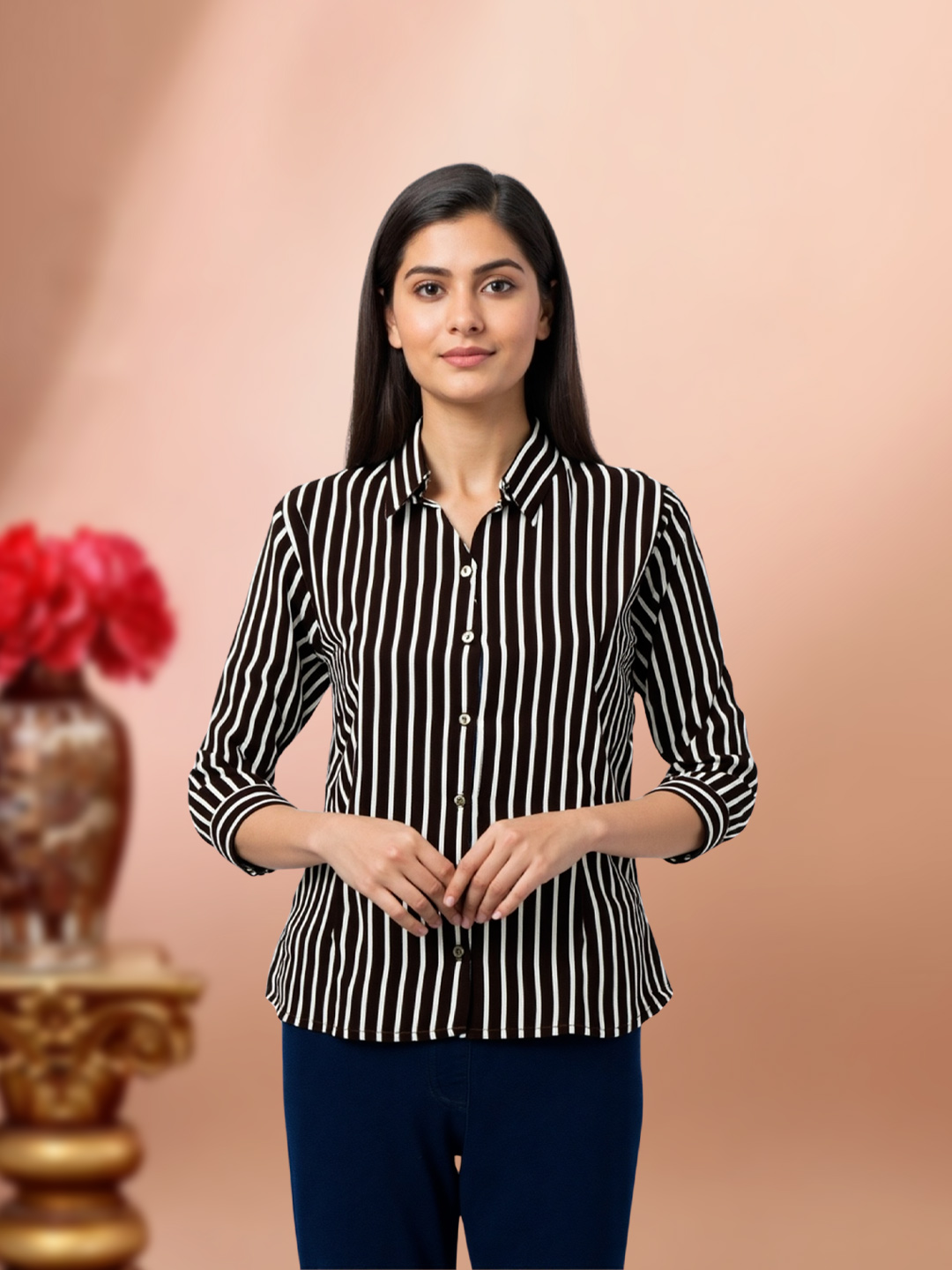 Women's Striped Formal Shirt