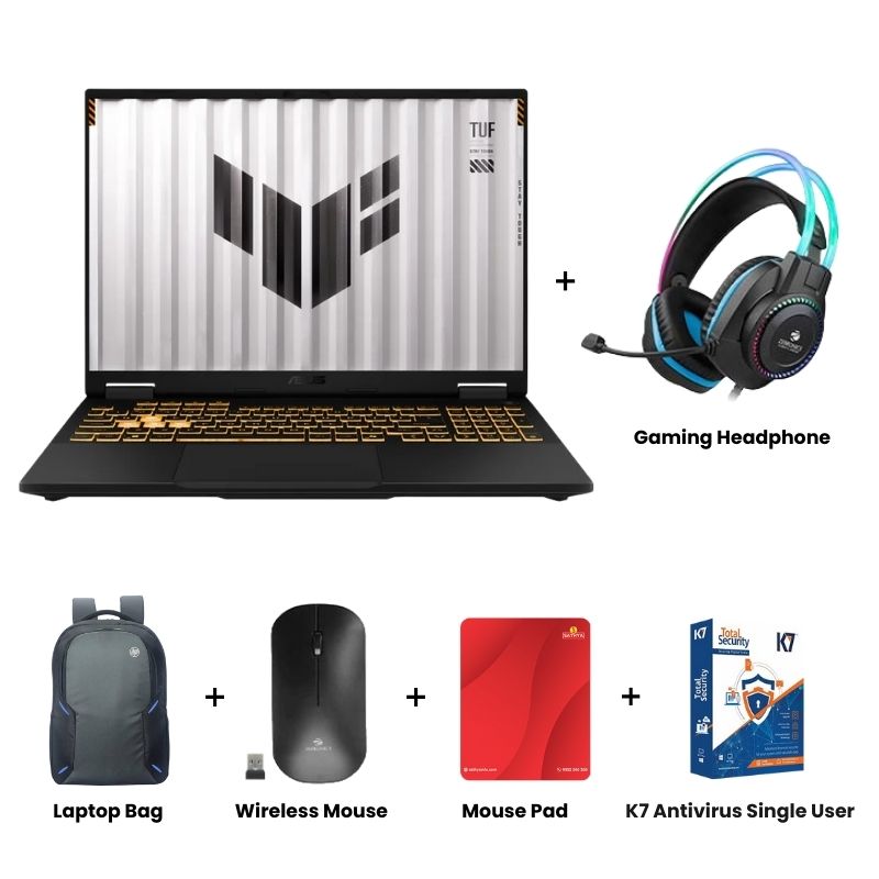 Picture of Asus TUF Gaming F16 - Intel Core i7 14650HX 16" (40.64 cm) FX608JHR-RV135WS Gaming Laptop (16GB/ 1TB SSD/ Full HD Plus Display/ /8GB GDDR7 NVIDIA GeForce RTX 5050/ Windows 11 Home/Office Home 2024 + M365 Basic (1 Year Validity)/  1Year Warranty/ Jaeger Gray/ 2.20 kg)