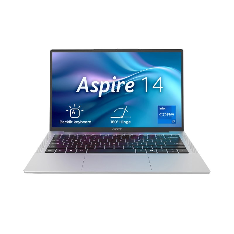 Acer Aspire 14 - 13th Gen Intel Core i7-13620H 14" (35.56 cm) AS14H-53 Thin and Light Laptop (16GB/ 512GB SSD/ WUXGA IPS Display/ Intel UHD Graphics /Backlit keyboard/ Windows 11 Home/ MS Office/ 1Year Warranty/ Pure Silver/ 1.44 kg)