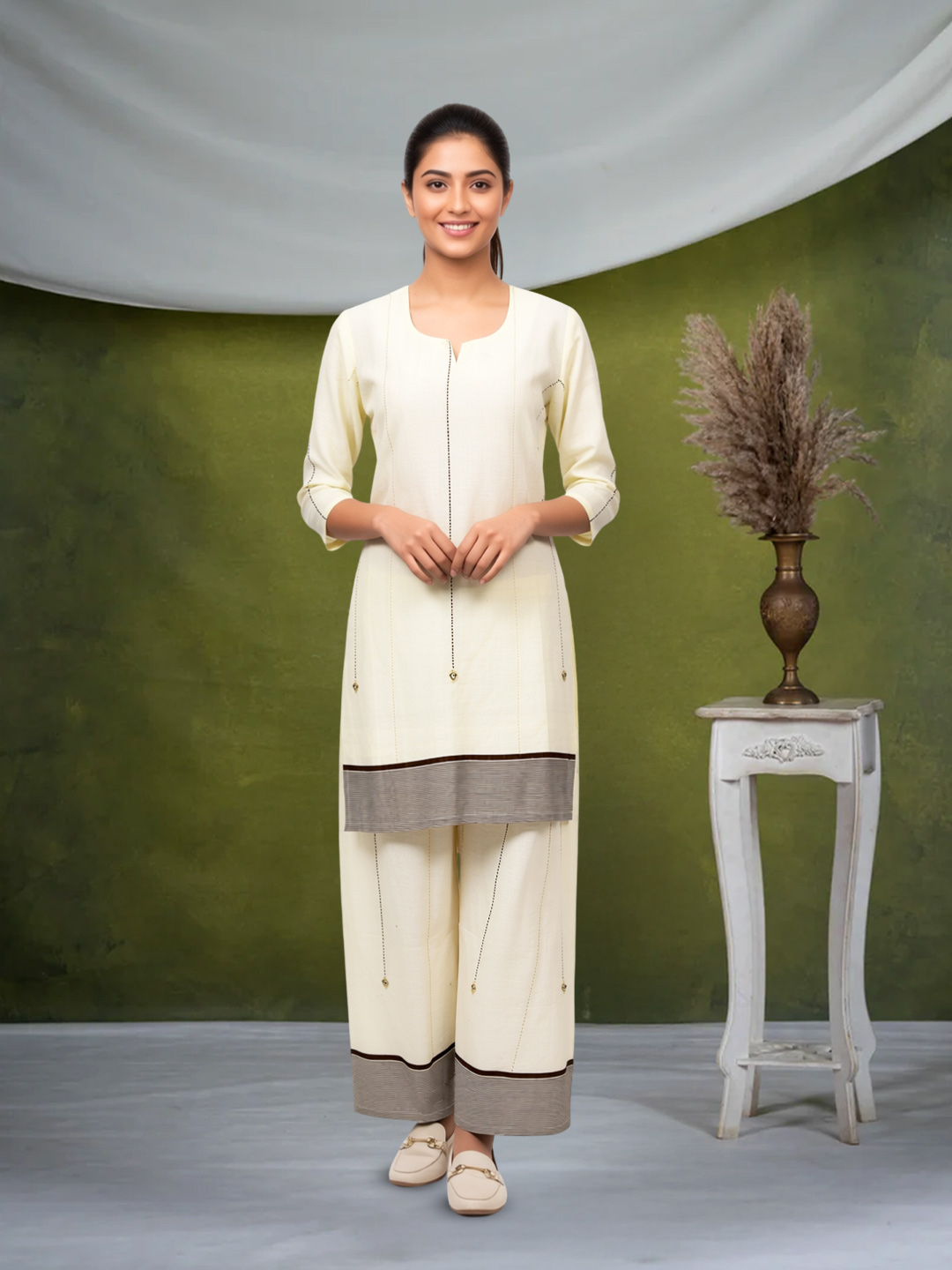 Modern Straight-Cut Kurta with Palazzo  Co-Ord Set