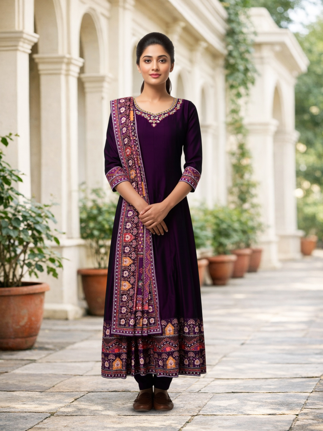 Embellished Decorative Embroidery  Anarkali Suit Set
