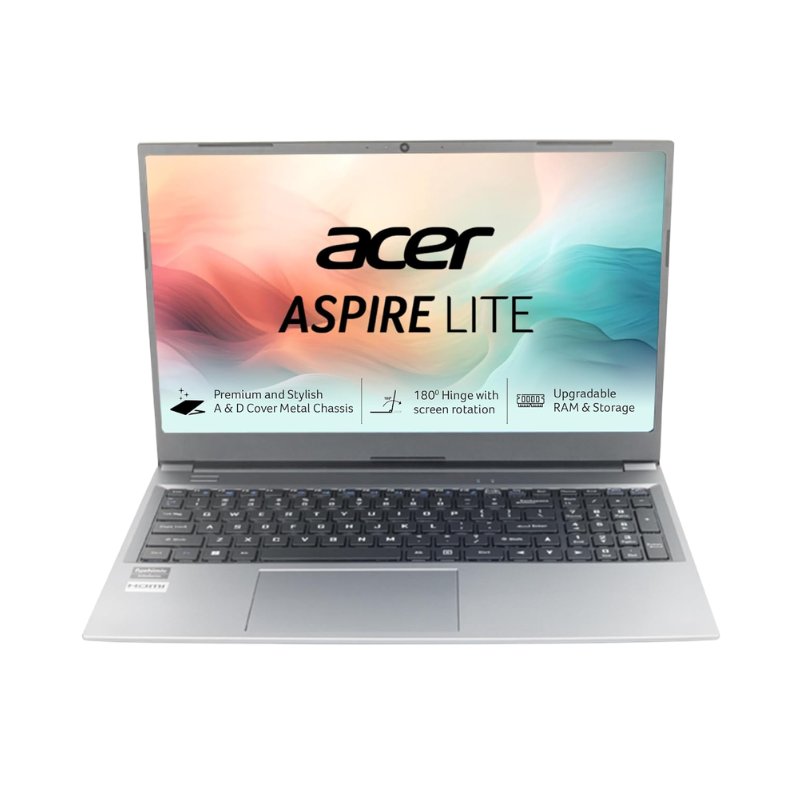 Acer Aspire Lite - AMD Ryzen 5-7430U 15.6" (39.62 cm) AL15-41 Thin & Light Laptop (8GB/ 512GB SSD/ Full HD Display/ AMD Radeon Graphics/ Windows 11 Home/ MS Office/ 1Year Warranty/Steel Gray/ 1.59 Kg) 