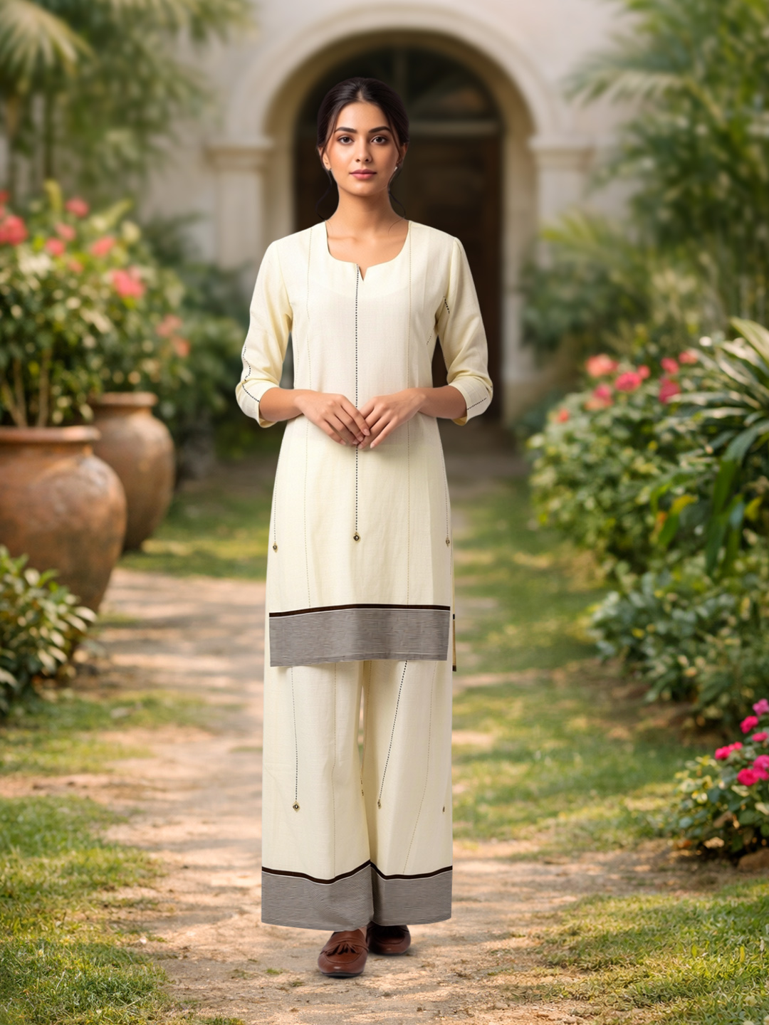 Modern Straight-Cut Kurta with Palazzo  Co-Ord Set