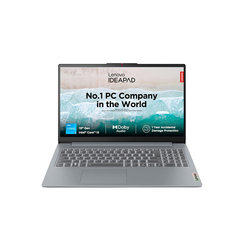 Lenovo IdeaPad Slim 3 - Intel Core i3-1315U 15.6" (39.62 cm) 82X700HMIN Thin & Light Laptop (8GB / 512GB SSD/ Full HD Display/  Camera Privacy Shutter/ Anti-glare/ Integrated Intel UHD Graphics/ Windows 11 Home/ MS Office 2024/ 1Year Warranty/ Arctic Grey/ 1.62 kg) 