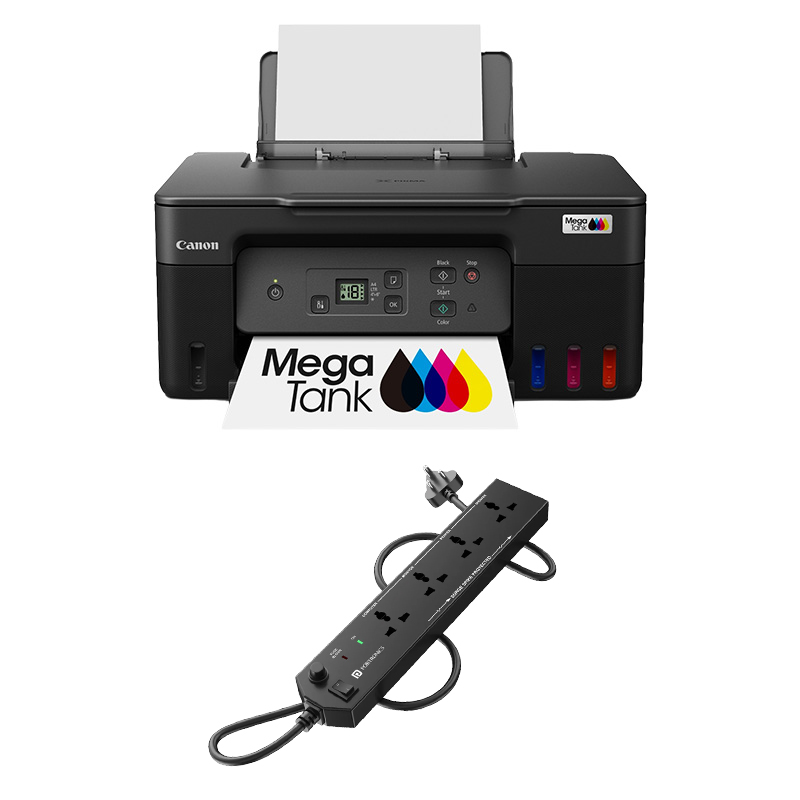 Canon PIXMA G2770 MegaTank Multi-function Color Ink Tank Printer + Power Extension 