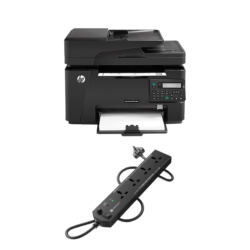 HP MFP M128fw LaserJet Pro Printer (CZ186A) +  Power Extension