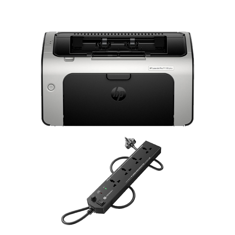 HP LaserJet Pro P1108 plus Single Function Monochrome Laser Printer (P1108)  + Power Extension
