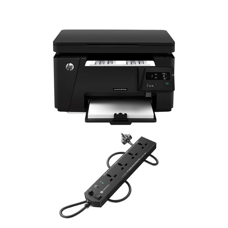 HP LaserJet Pro MFP M126a Printer Multi-function Monochrome Laser Printer (CZ174A) + Power Extension