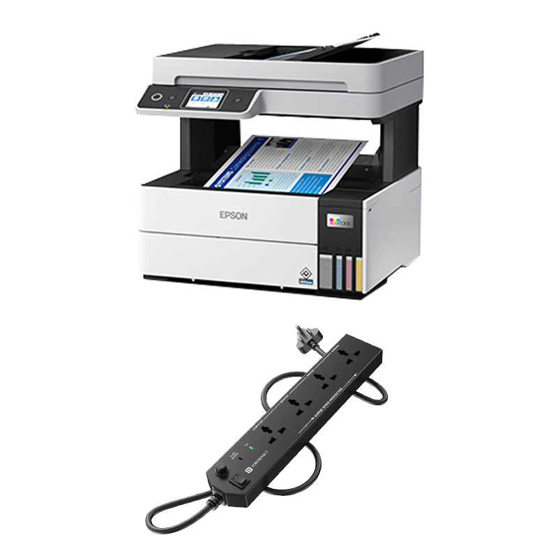 Epson EcoTank L6460 A4 Ink Tank Printer (White) + Power Extension