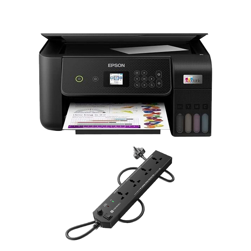 Epson EcoTank L3260 A4 Wi-Fi All-in-One Ink Tank Printer (Black) + Power Extension