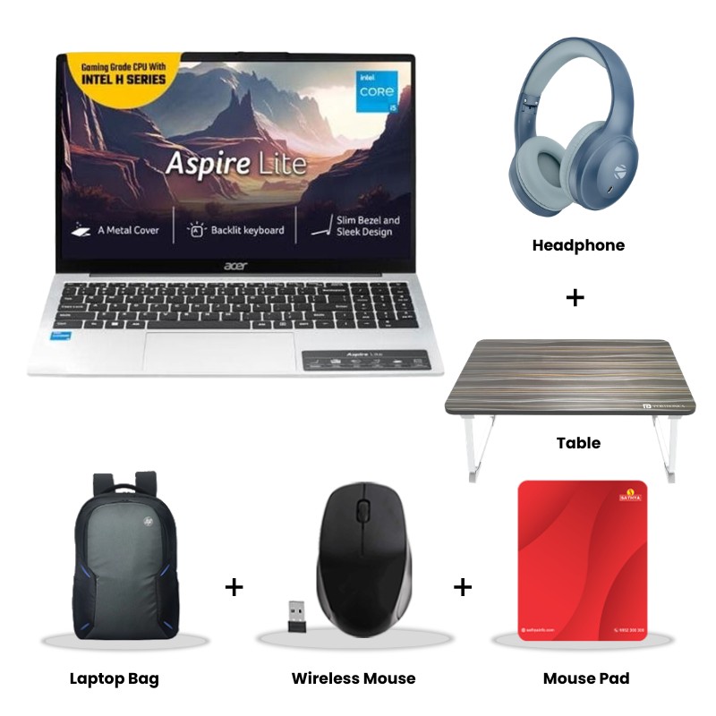 Acer Aspire Lite - 13th Gen Intel Core i5-13420H 15" (38.1 cm) AL15-52H Thin & Light Laptop (16GB/ 512GB SSD/ Intel UHD Graphics/ Windows 11 Home/ MS Office/ 1 Year Warranty/ Steel Gray/ 1.70 kg) 