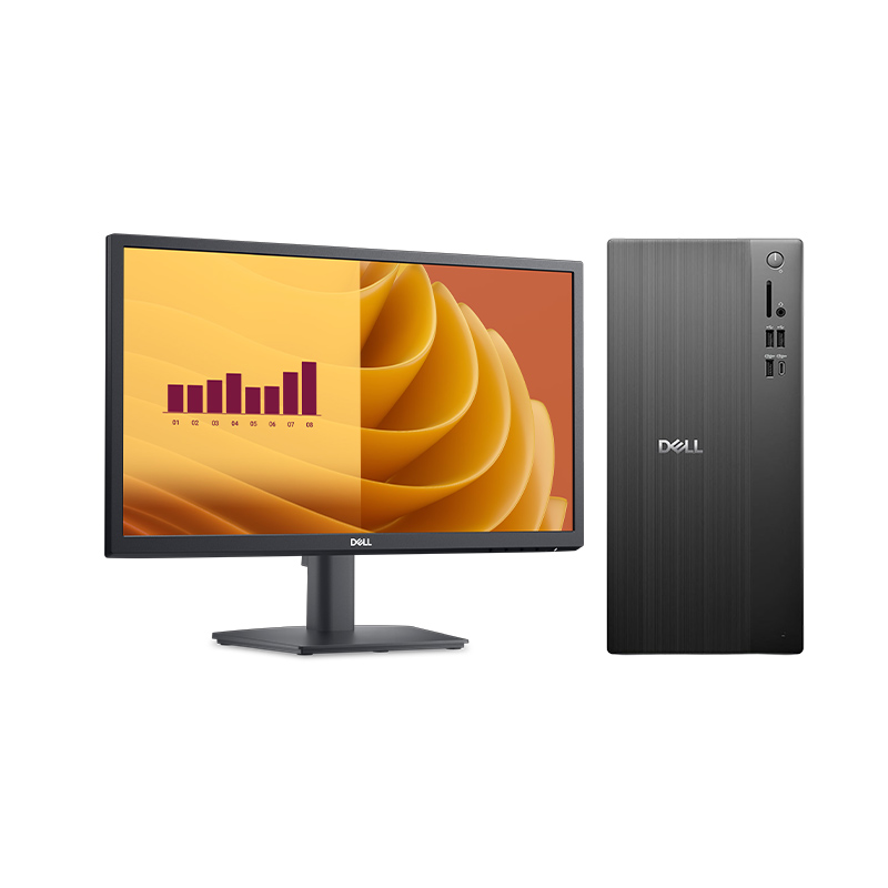 Dell  ECT1250 - Intel Core i3-14100 Slim Desktop (8GB DDR5/ 512GB SSD/ Ubuntu/ WiFi Bluetooth/ 3 Years Warranty) + Dell 22" (54.61 cm) Monitor (E2225H)