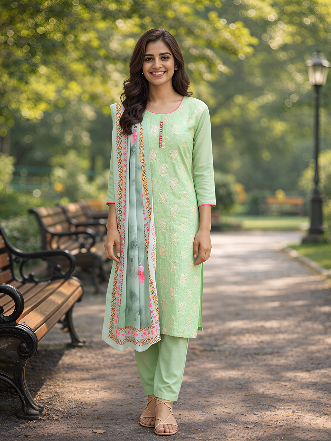 Sequinned Embroidery Threadwork Salwar Suit Set