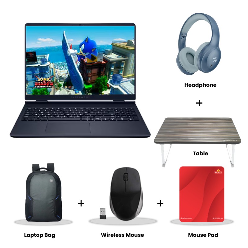 Dell Alienware 16 Aurora - Intel Core 7-240H 16" (40.64cm) Gaming Laptop (16GB DDR5/ 1TB SSD/ WQXGA 120Hz Display/ NVIDIA GeForce RTX 4050 6GB GDDR6/ Windows 11 Home/ Office Home 2024 + M365 Basic (1 Year Validity)/ 1 Year Warranty/ Interstellar Indigo/ 2.57 kg)