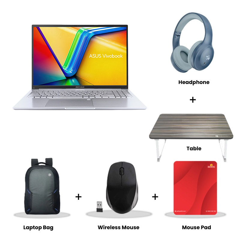 Asus Vivobook 16 - AMD Ryzen 5 150 16" (40.64cm) M1605NAQ-MB095WS Thin & Light Laptop (16GB DDR5/ 512GB SSD/  Full HD Plus Display/  AMD Radeon Graphics/ Windows 11 Home/ Office Home 2024 + M365 Basic (1 Year Validity)/ 1Year Warranty/ Cool Silver/ 1.88 kg)