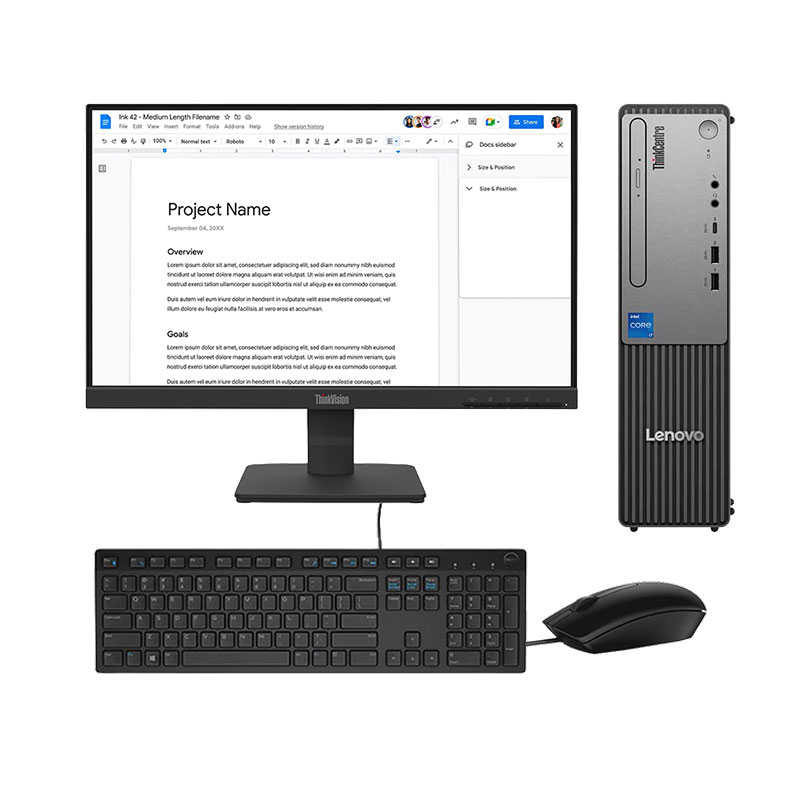Lenovo ThinkCentre Neo30s Intel Core-i5-13420h 13DK0009IH  Light Desktop (8GB/512GB-SSD/ Integrated Intel UHD Graphics/ USB Traditional Keyboard/ USB Calliope Mouse/ Black/ 3 Year Premier Support) + Lenovo ThinkVision S22-4e 21.5" (54.61cm) Full HD Monitor + Wired Mouse + Wired Keyboard