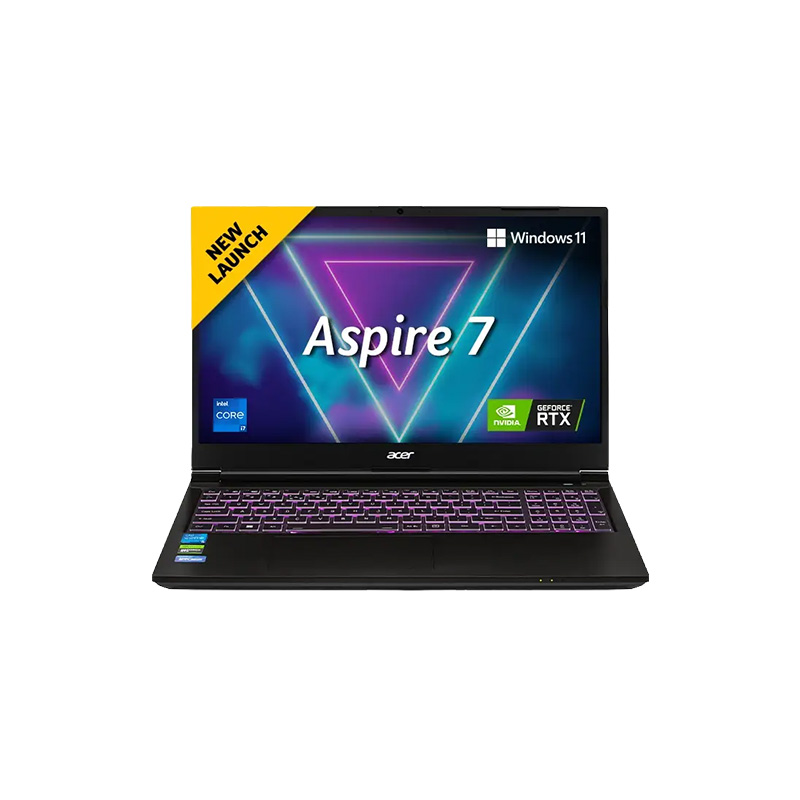 Acer Aspire 7 - 13th Gen Intel Core i7-13620H 15.6" (39.6 cm) A715-79G Thin & Light Laptop (16GB/ 512GB SSD/ Full HD Display/ NVIDIA GeForce RTX 4050 - 6GB GDDR6/ Backlit keyboard/ Windows 11 Home/ MS Office/ 1 Year Warranty/ Obsidian black/ 1.99kg)