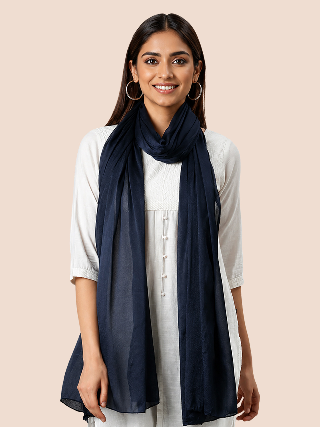 Twin Birds Women  Navy Gloss Shimmer Shawl