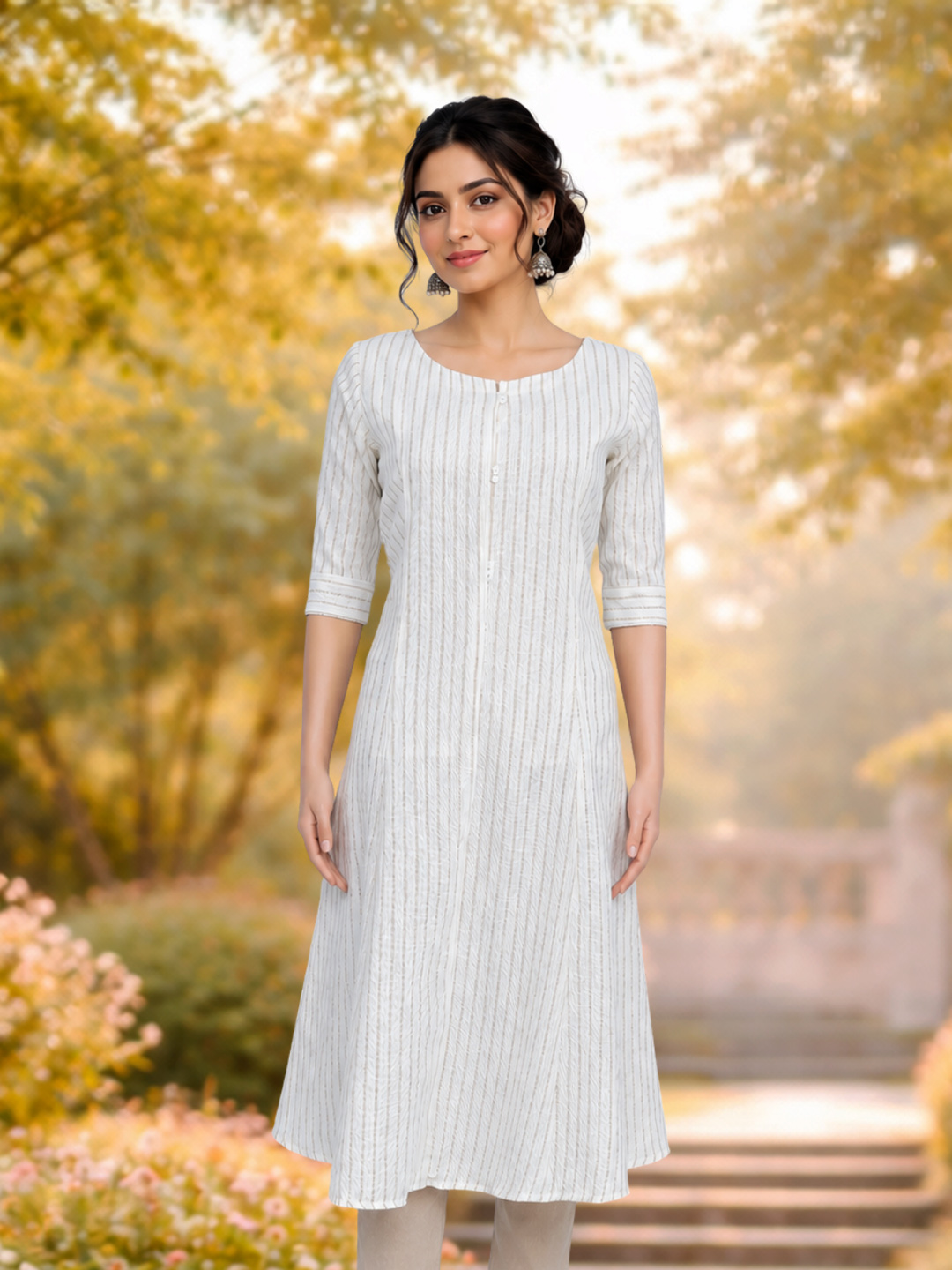 Textured A-Line Umbrella Kurta