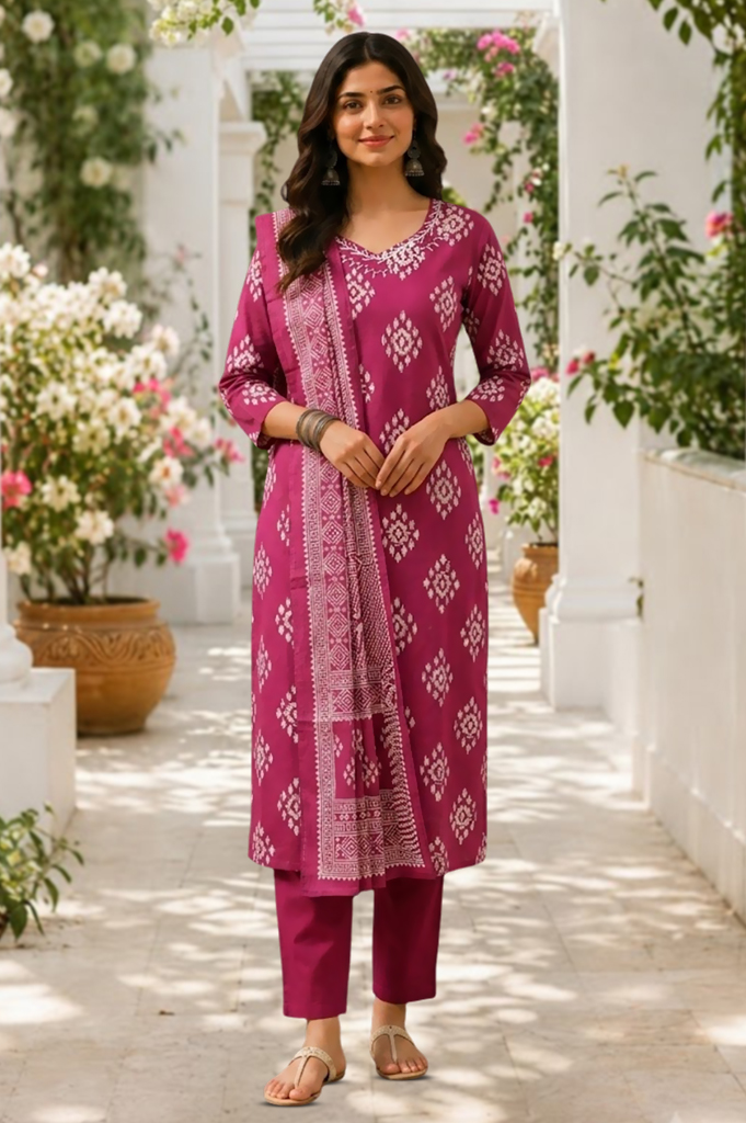 Floral Printed Ethnic Kurta Set
