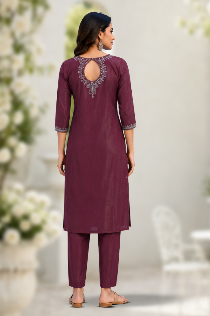 Embellished Embroidery Kurta with Pant Set