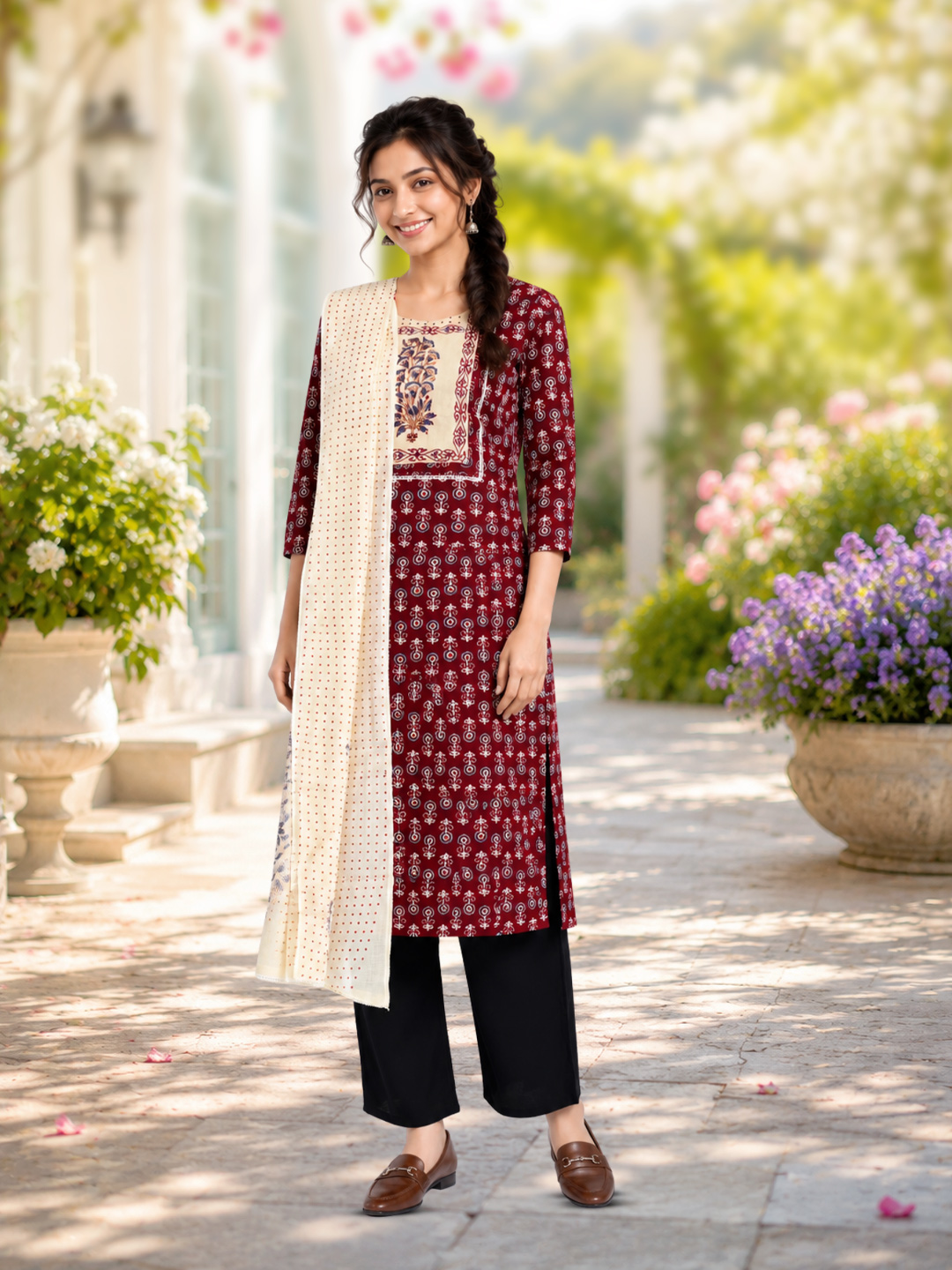 Floral Printed Ethnic  Suit Set