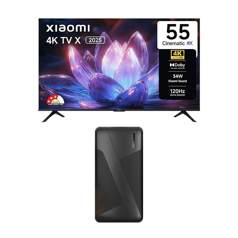 Xiaomi 55 inch (138 cm) X 4K Ultra HD Smart Google TV 2025 + 10000mAh PowerBank