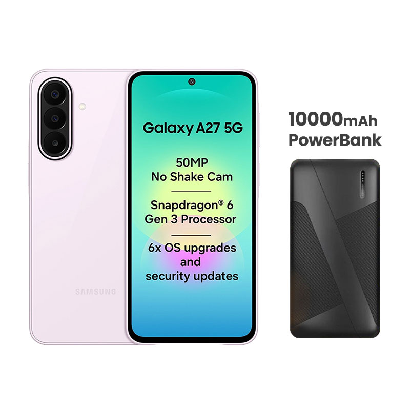 Samsung Galaxy A27 5G (Light Pink / 6GB RAM/ 128GB Storage) + 10000mAh PowerBank
