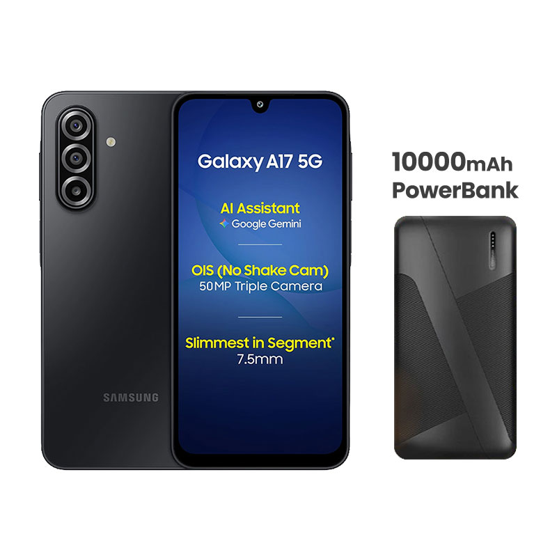 Samsung Galaxy A17 5G  (Black, 8GB RAM, 128GB Storage) + 10000mAh PowerBank
