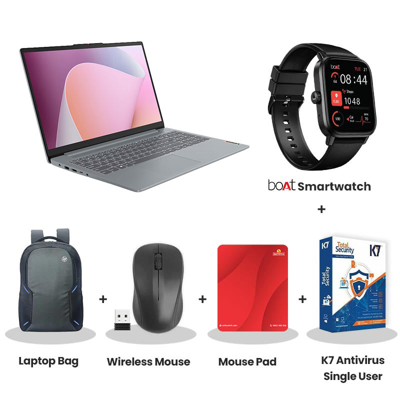 Lenovo IdeaPad Slim 3 -  AMD Ryzen 3 30   15.6" (39.62 cm)  82XQ01VXIN Thin & Light Laptop (8GB LPDDR5/ 512GB SSD/ Full HD Display/ Integrated AMD Radeon 610M Graphics/ Windows 11 Home/  Office Home 2024/  1Year Warranty/  Arctic Grey/ 1.62 kg0