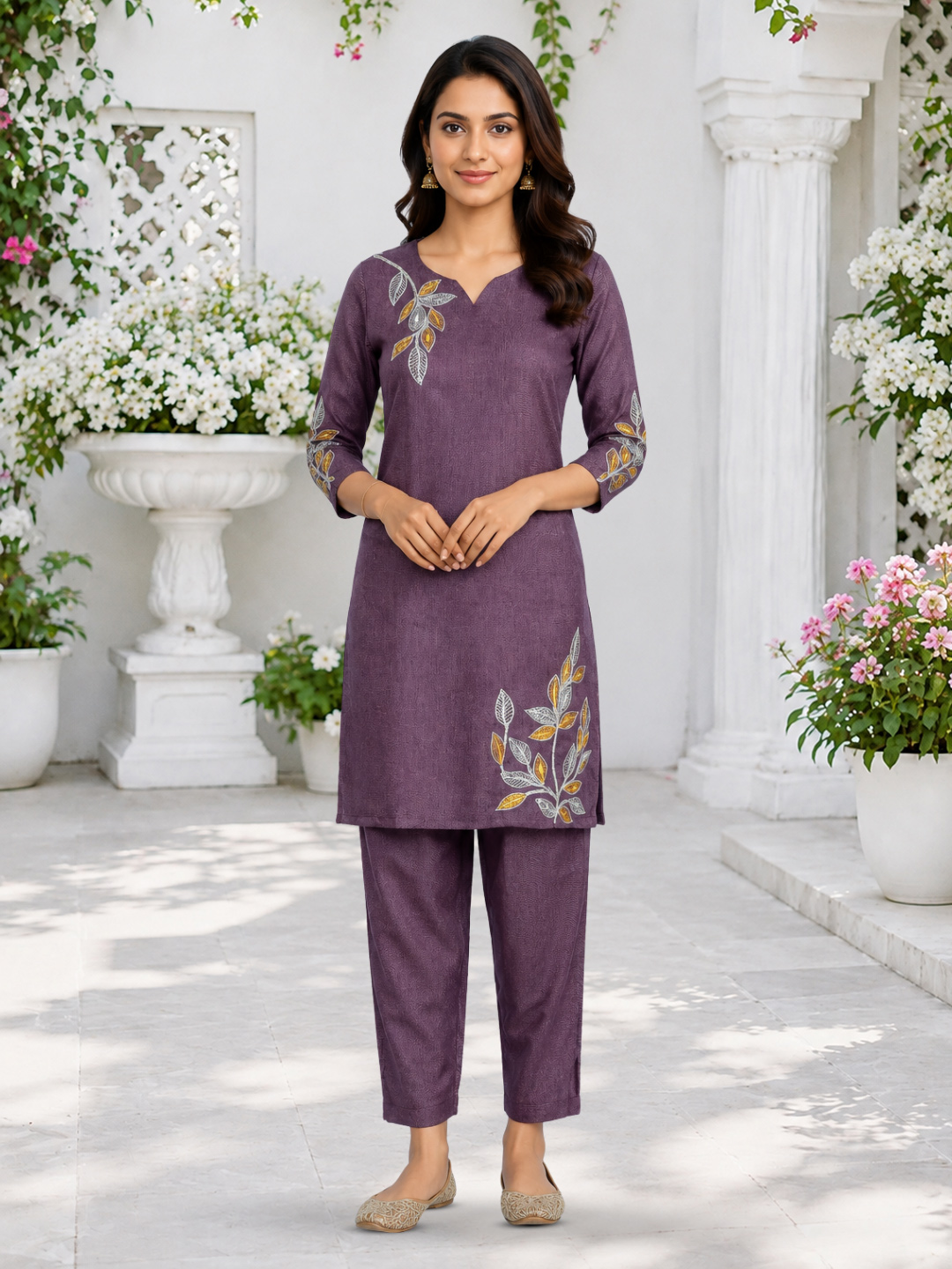 Embroidery  Kurta with Pant Set