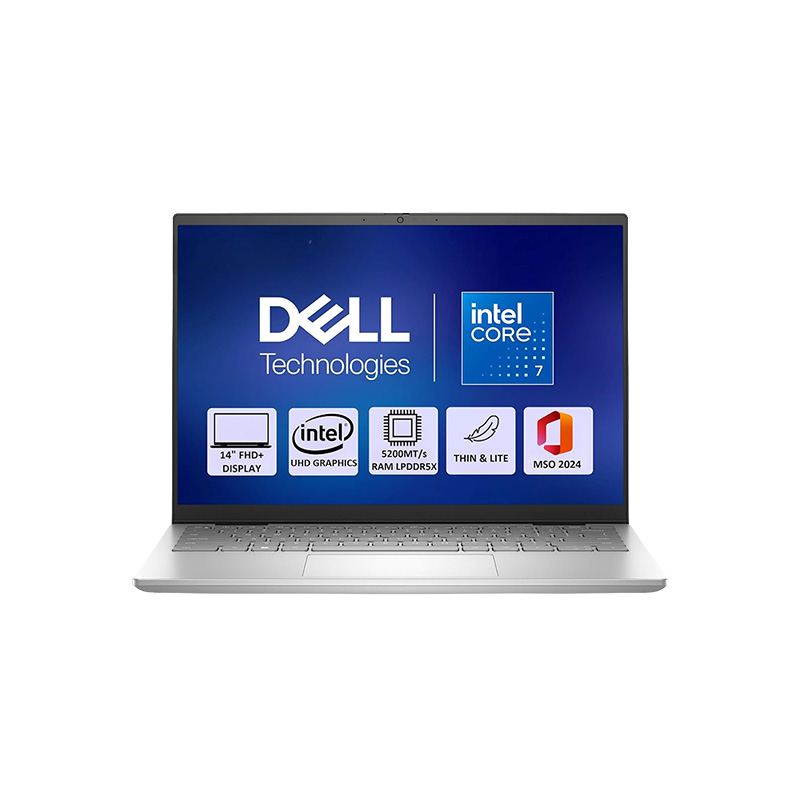 Dell  Inspiron 7440 New 14 Plus -  Intel Core 7 240H 14" (35.6 cm) Thin & Light Laptop (16GB LPDDR5X/ 512GB SSD/ Full HD Display/ Intel UHD Graphic/ Windows 11 Home/ Office Home 2024 + M365 Basic (1 Year Validity)/ 1Year Warranty/  Ice Blue/ 1.60 kg) 