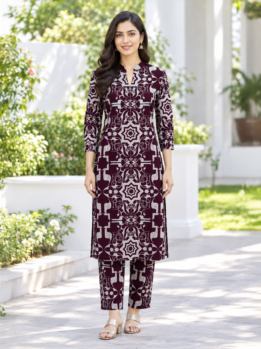 Printed  Straight-Cut Co-ord Set
