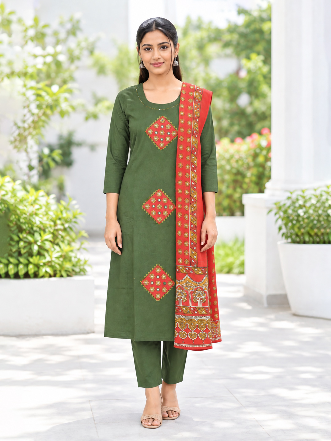 Printed A-Line Kurta  Set